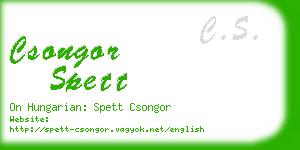 csongor spett business card